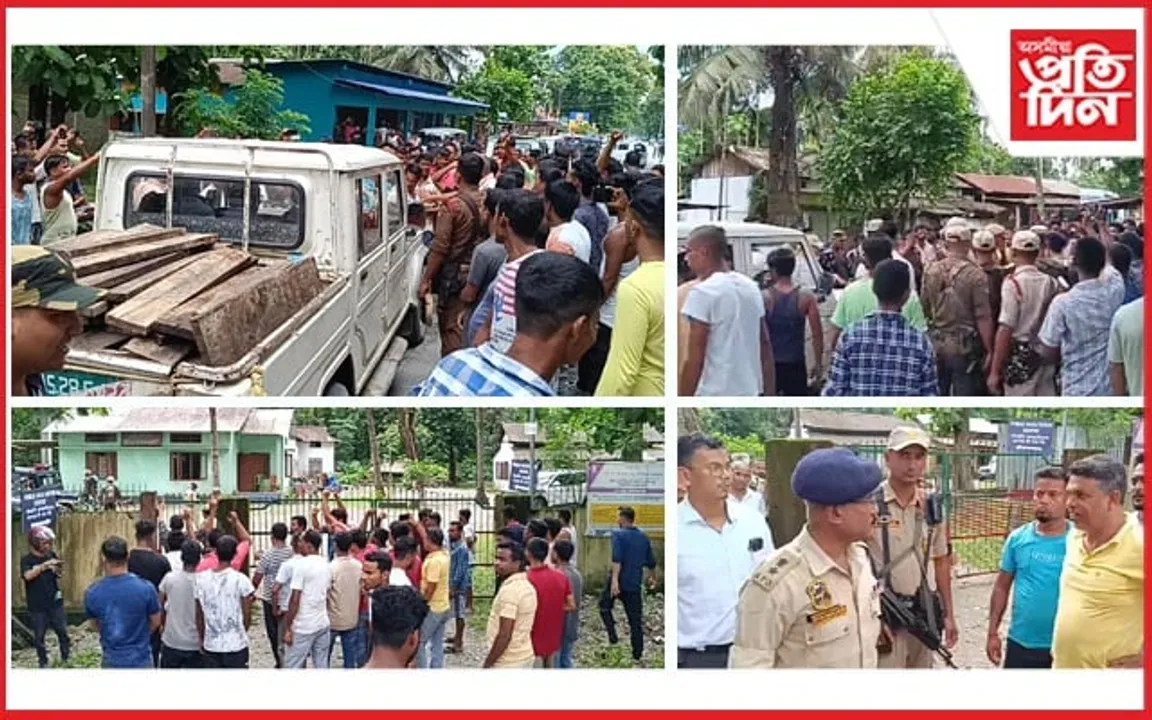 কুমাৰীকাটাত চোৰাং কাঠৰ বেহা বন বিষয়া কৰ্মচাৰীৰঃ ৰাইজে জব্দ কৰিলে কাঠ ভৰ্তি বাহন...